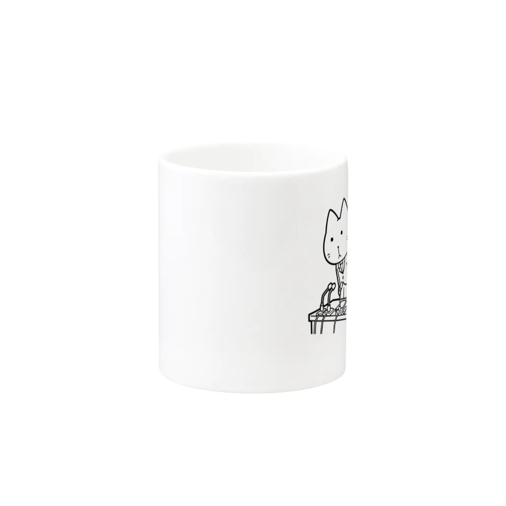 ヤマダネコ屋　suzuri支店の謝罪会見ヤマダネコ Mug :other side of the handle