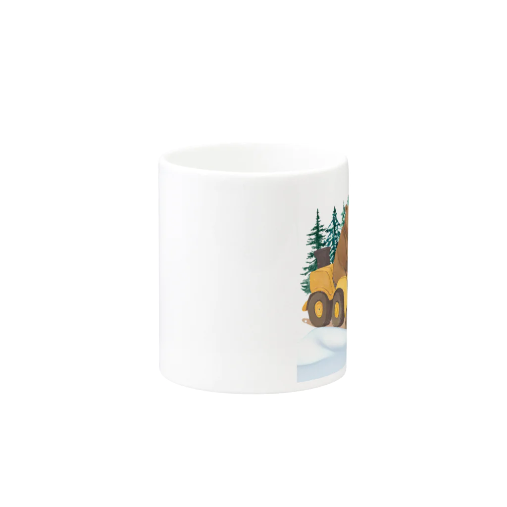 HappyFaceMarketの雪かきするクマ Mug :other side of the handle