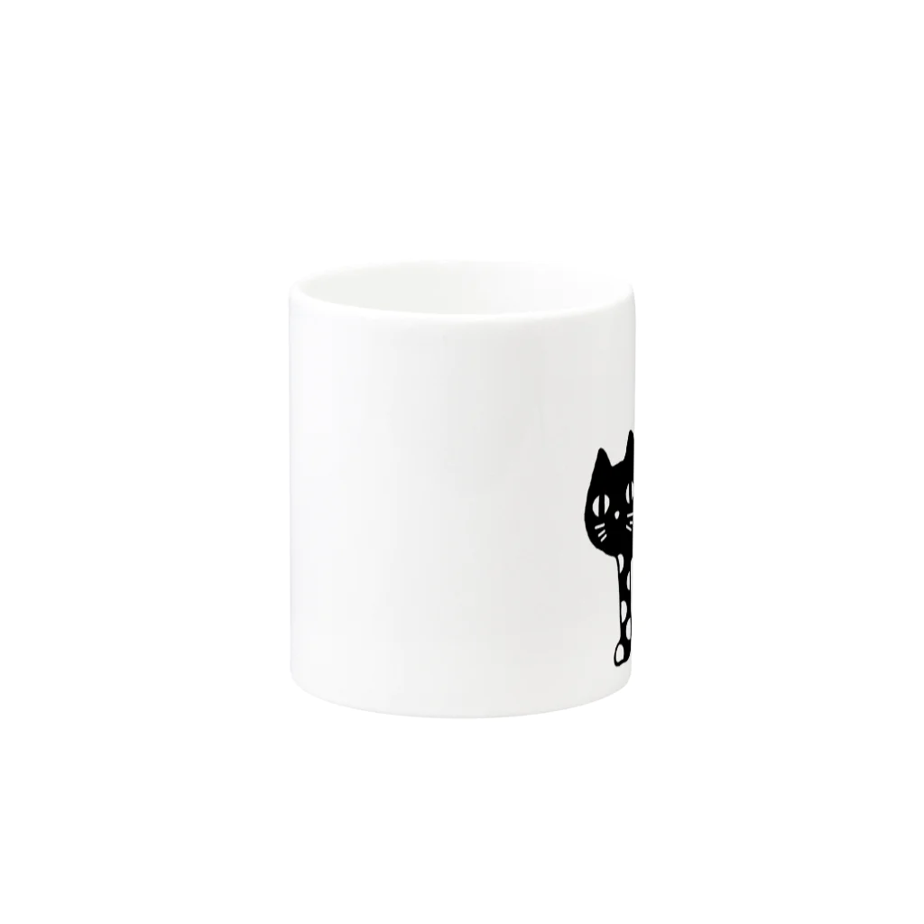 Cɐkeccooのらくがきシリーズ『みずたまねこ』くろしろ Mug :other side of the handle