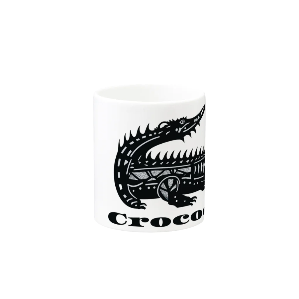 ファンシーTシャツ屋のトライバルクロコダイル Mug :other side of the handle