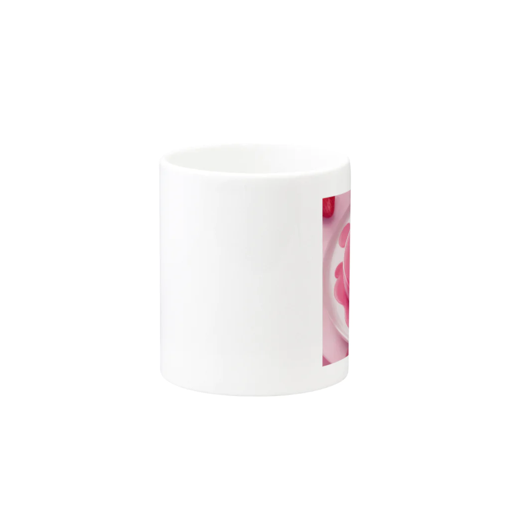 amxafukのピンクストロベリーかわいいプリン マグカップの取っ手の反対面