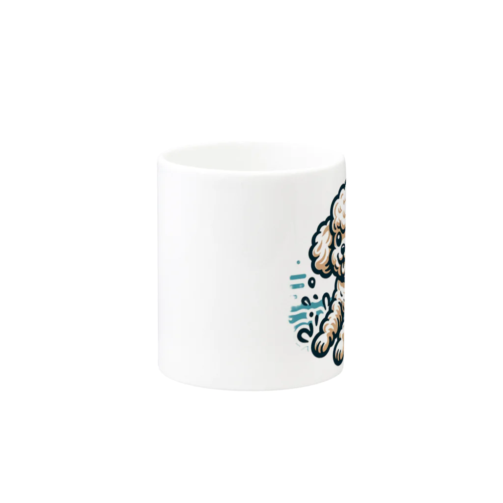 Tokyo_Doodleのもふもふアプリコット　トイプードル　みずあそび Mug :other side of the handle