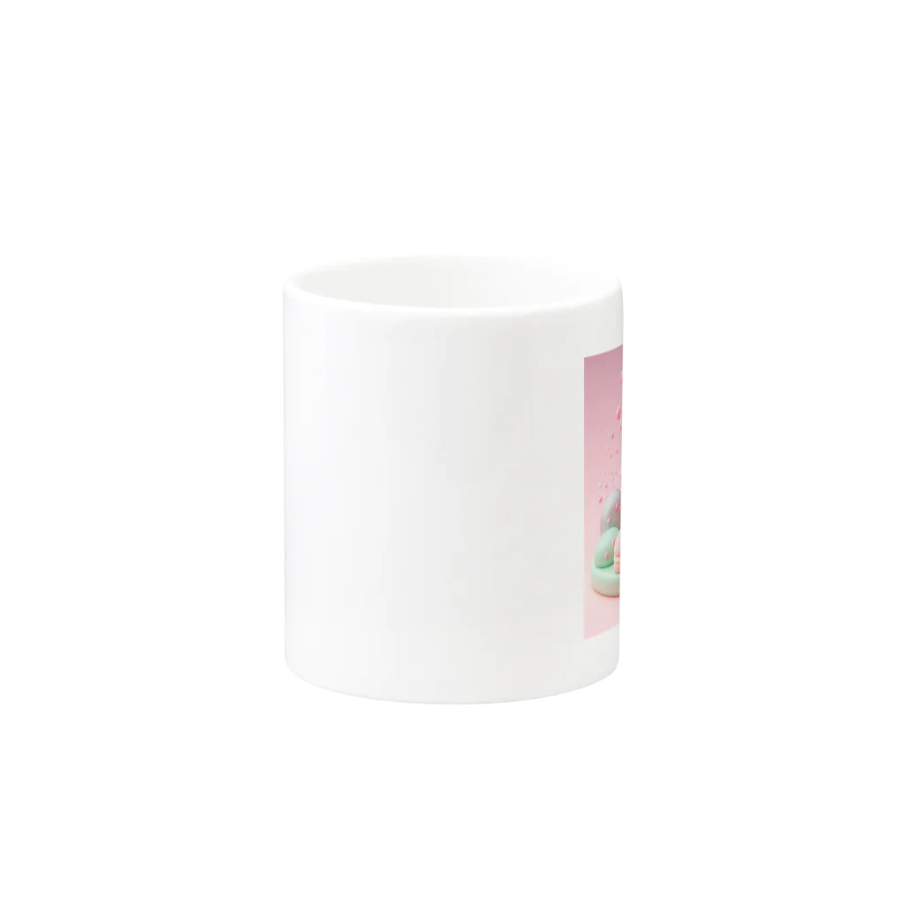 星パンダショップのほわほわマカロンうさぎ Mug :other side of the handle