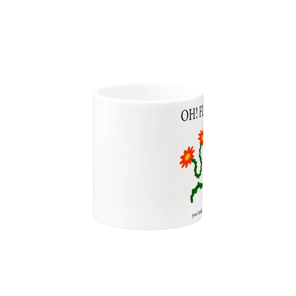 シンプル展のoh flower! Mug :other side of the handle