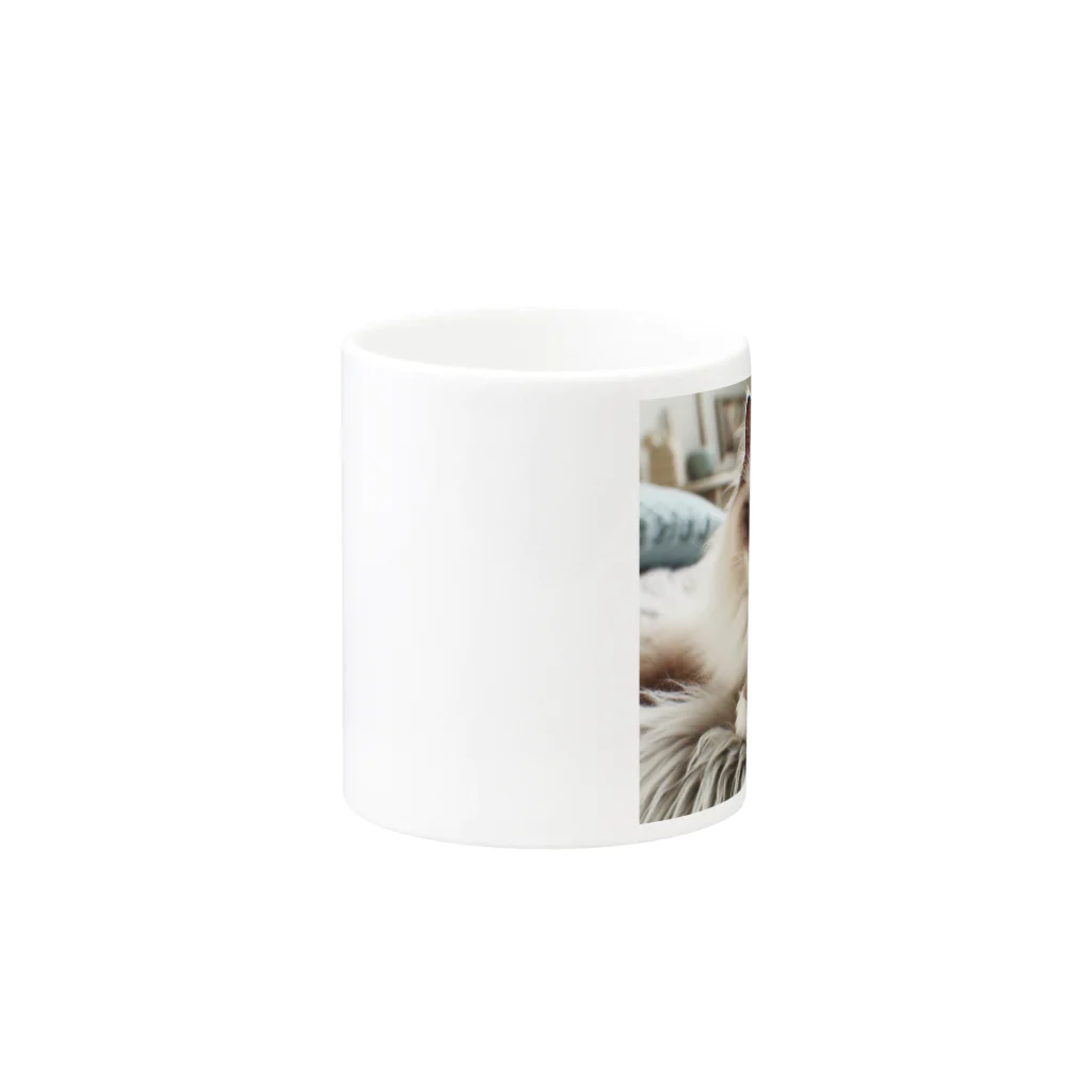 mojumi-3のシャム猫もどきフサフサ Mug :other side of the handle