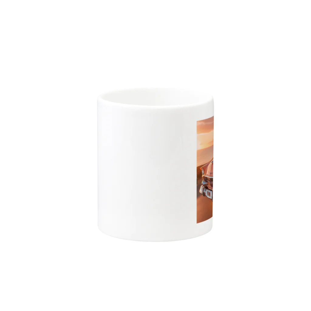 SUNSET TAKEOFFのSUNSET ハワイアンクラシックカー Mug :other side of the handle