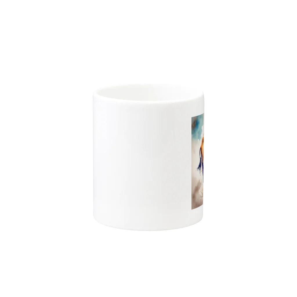 【ma chérie】A treasury of love.のカラフルバッファロー Mug :other side of the handle