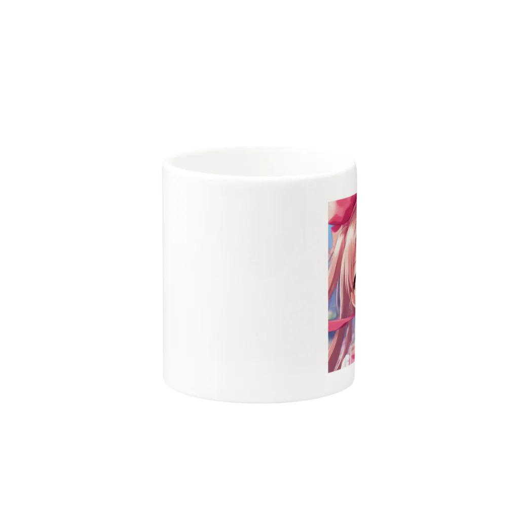 asanonnのリボン付きヘッドバンドな女の子 Mug :other side of the handle