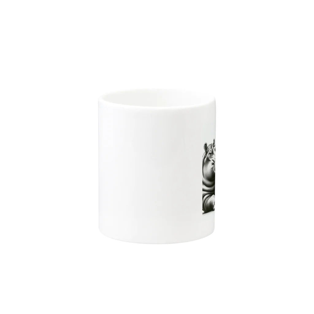 momoRockのデッサンタッチ カバ(Chil) Mug :other side of the handle