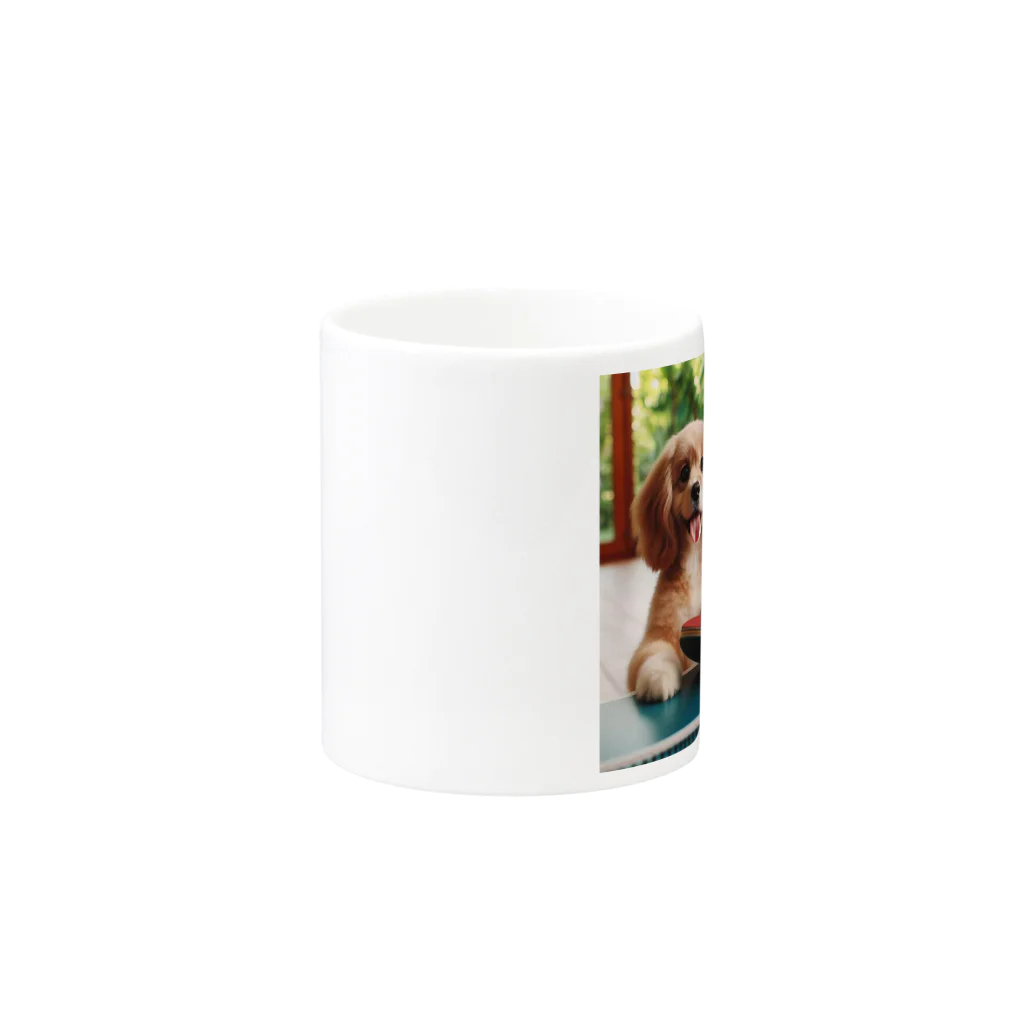 mitsu0123456の可愛い卓球犬 Mug :other side of the handle