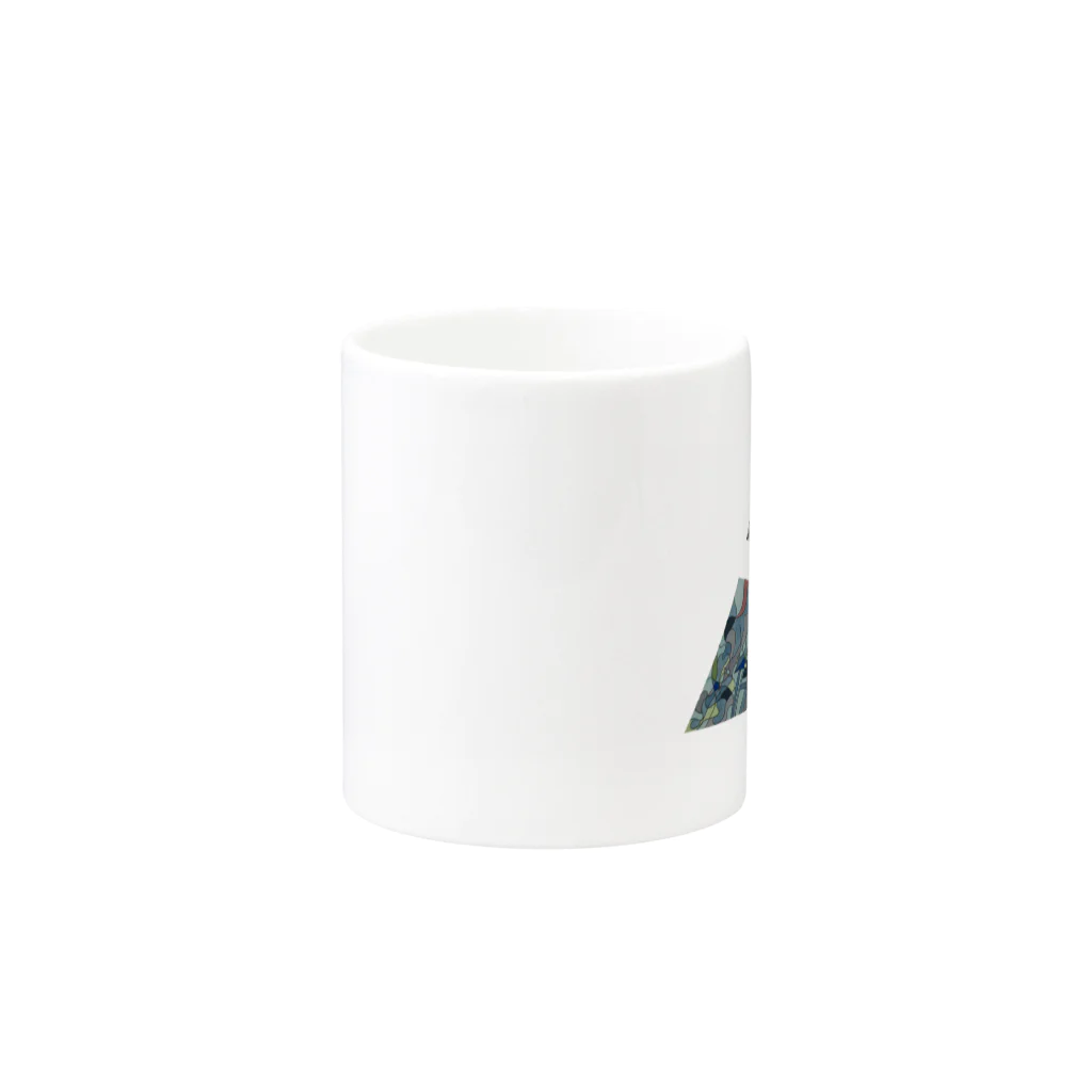 Shimpei Inoueのブルー(三角) Mug :other side of the handle