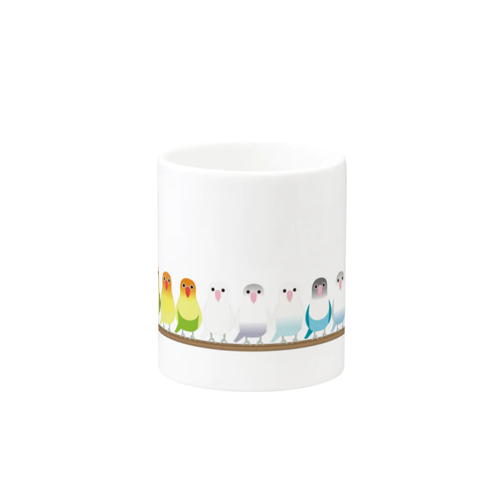 Happy birdsの横ならび ボタン Mug :other side of the handle