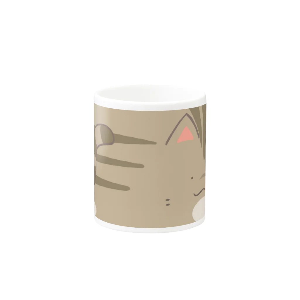 もふもふ堂のしましまにゃんこのにゃグカップ Mug :other side of the handle