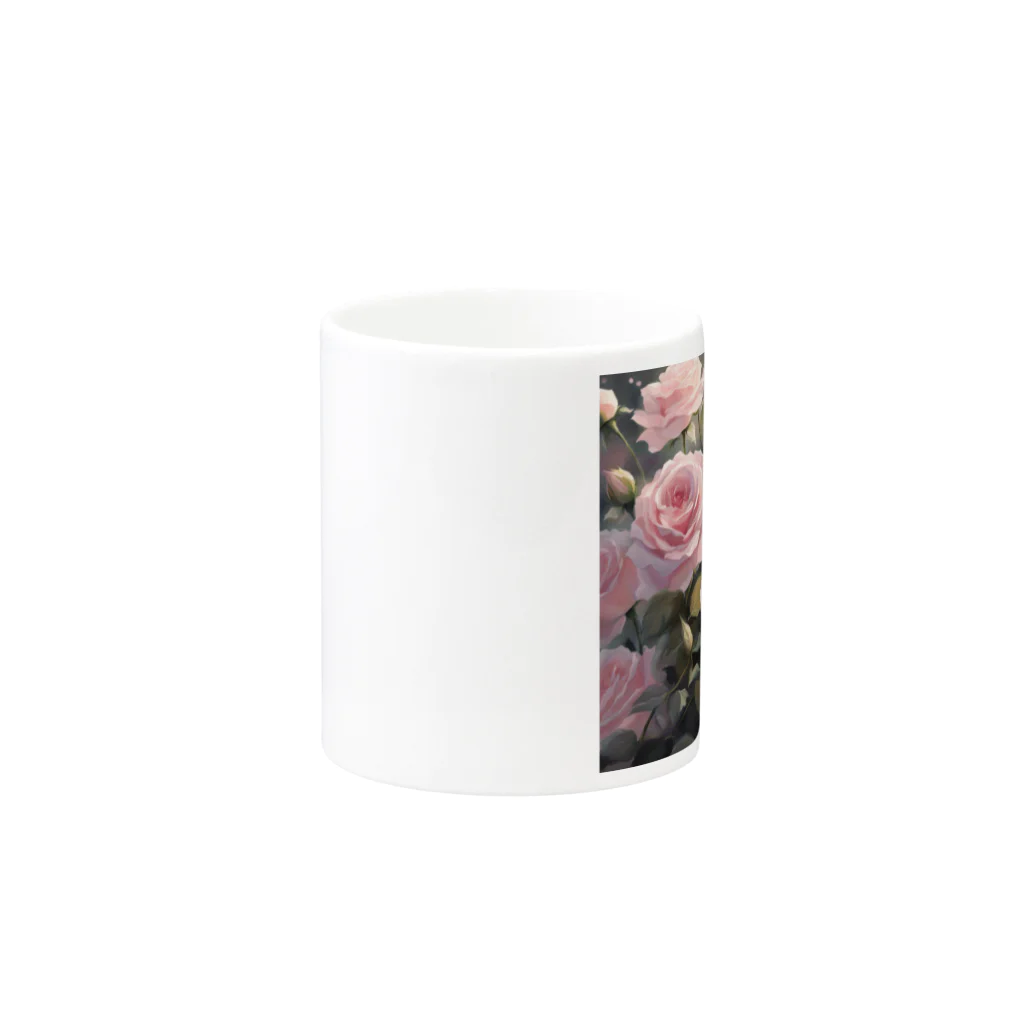 okierazaのペールピンクのバラの花束 マグカップの取っ手の反対面
