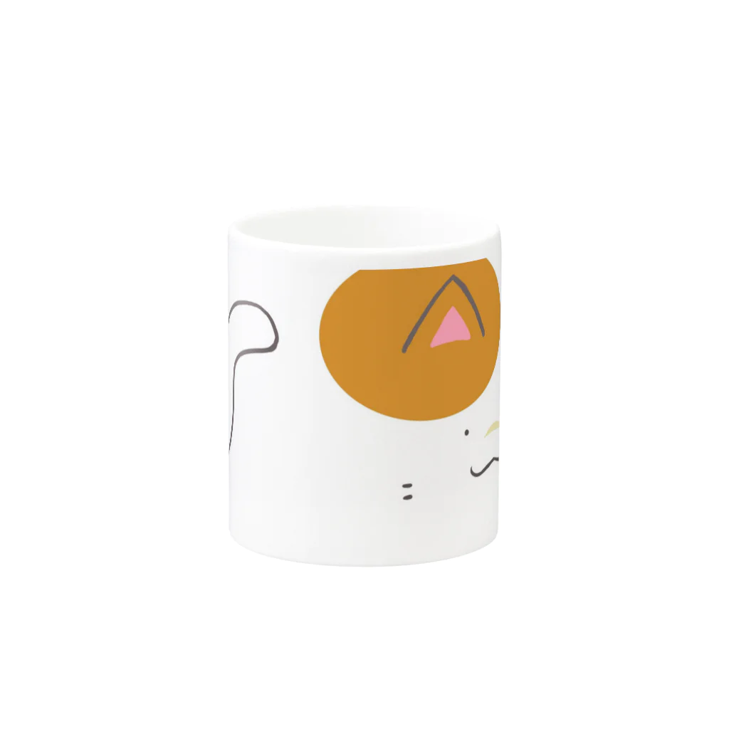 もふもふ堂のかわいいキャリコのにゃグカップ Mug :other side of the handle