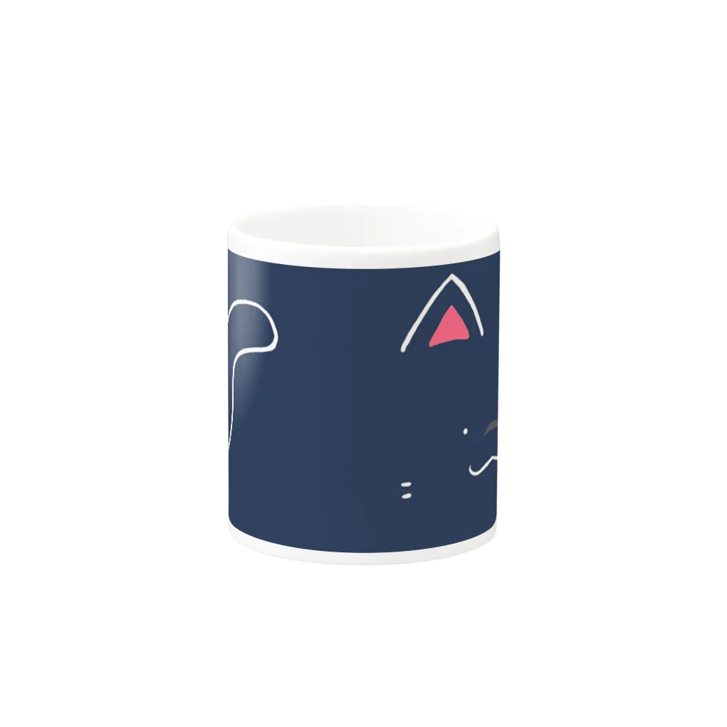 もふもふ堂のかわいい黒猫のにゃグカップ Mug :other side of the handle