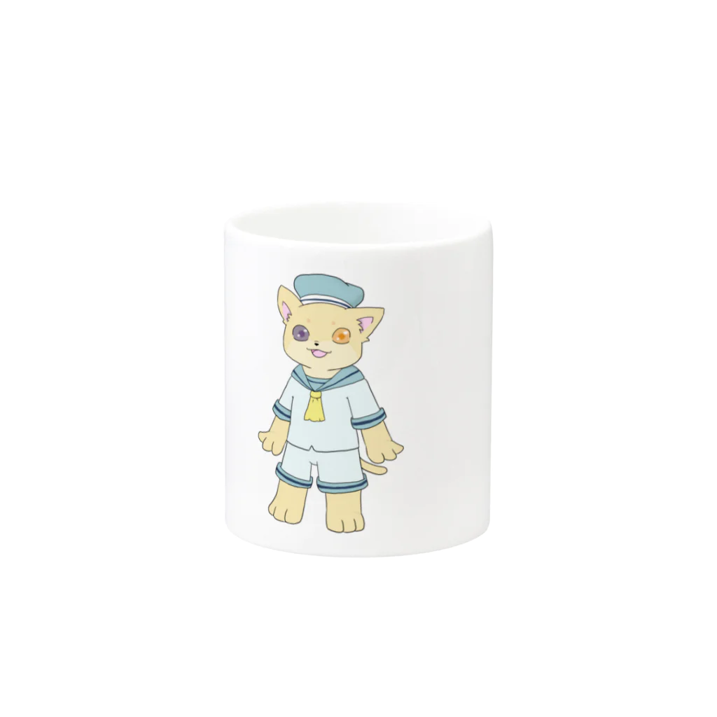 おかか工房のセーラーにゃんこ Mug :other side of the handle