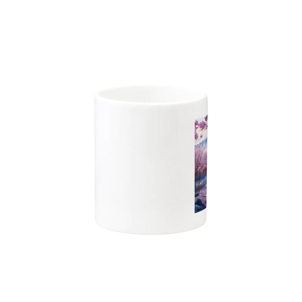 AQUAMETAVERSEの満開の桜を鑑賞する私 アメジスト 2846 Mug :other side of the handle