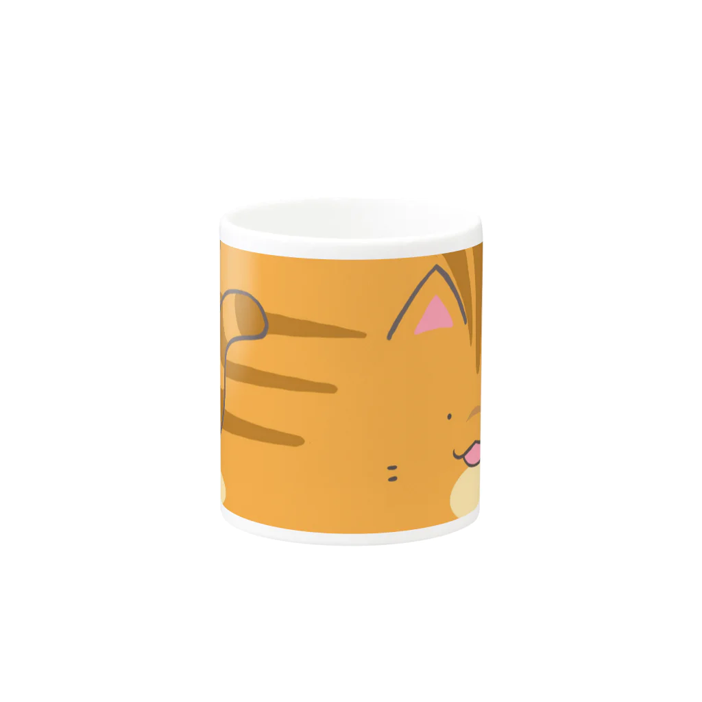 もふもふ堂のかにゃいいトラ猫のにゃグカップ Mug :other side of the handle