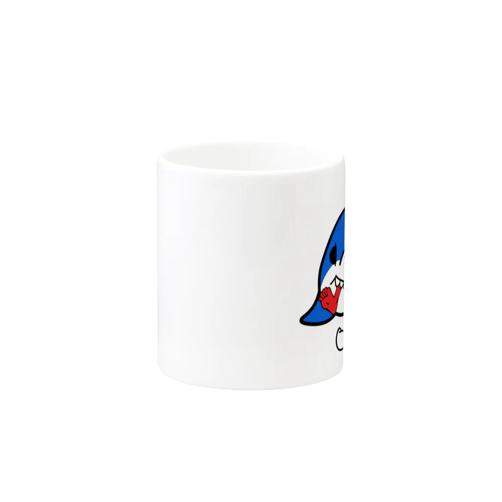 Our.s SUZURI店のヤミーヤミーシャーク Mug :other side of the handle