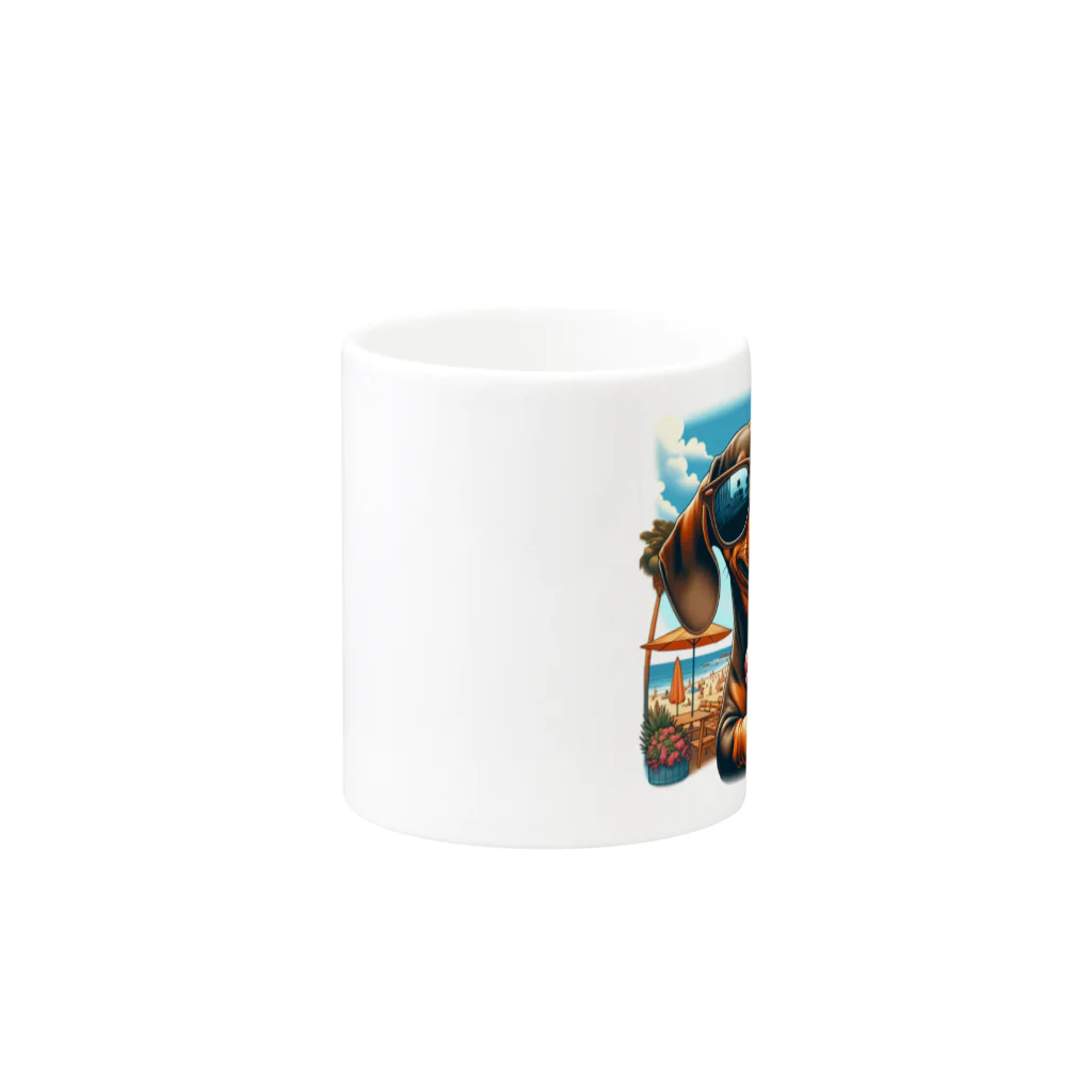 Noah-Lifeのサングラスをかけた可愛いダックスフンド Mug :other side of the handle