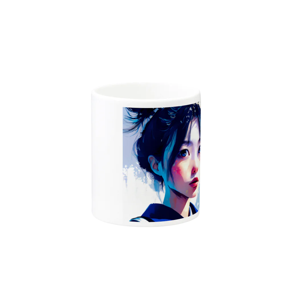 dou-douのblue girl Mug :other side of the handle