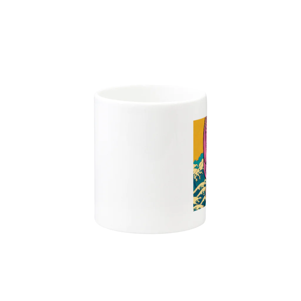 Sunlit Horizonの令和・浮世絵ギャル Mug :other side of the handle