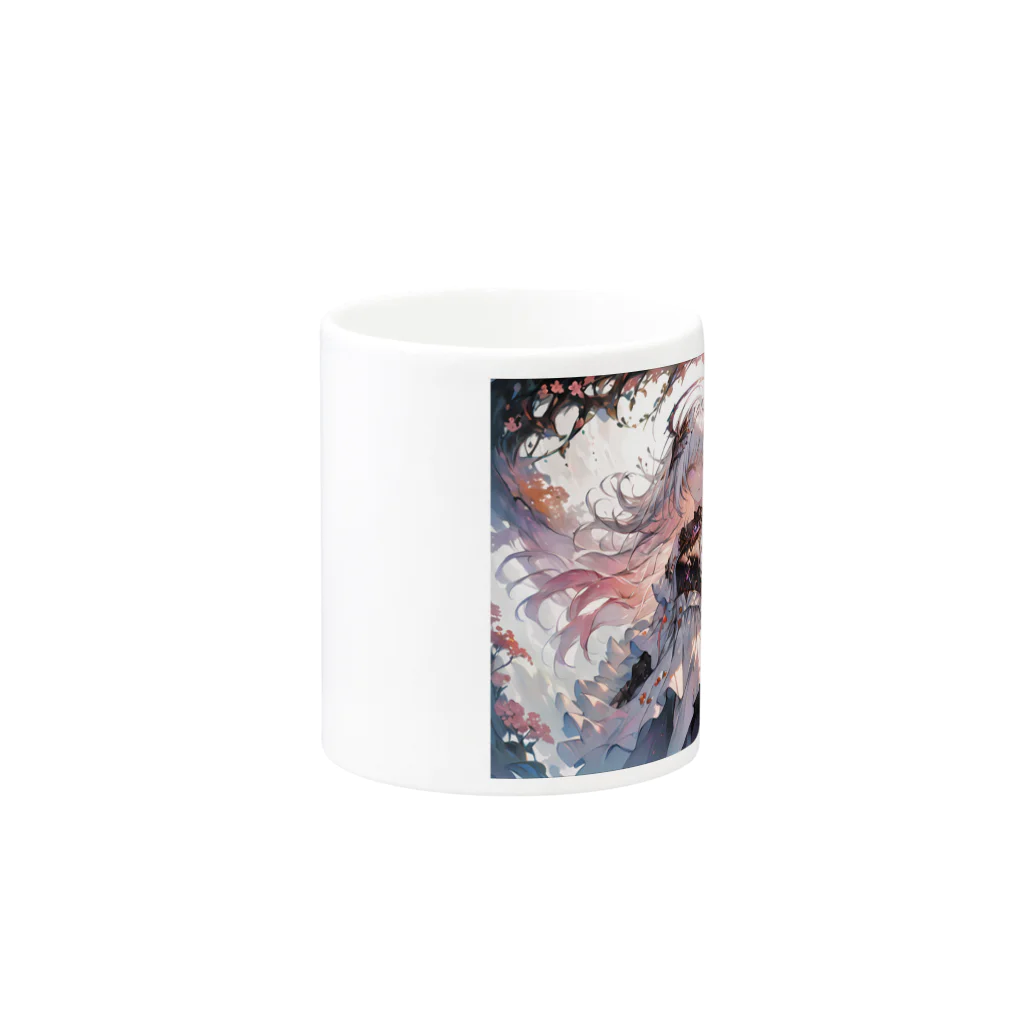 bellzetのWhite Pink Druid Mug :other side of the handle