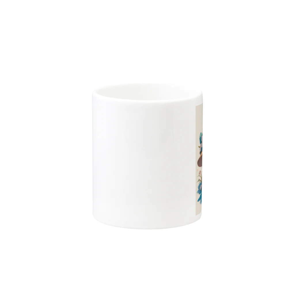 AQUAMETAVERSEの帽子をかぶった可愛い子猫 Marsa 106 Mug :other side of the handle