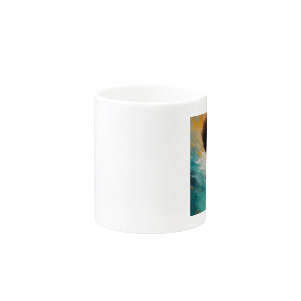 qloの海の世界を楽しむ女性 Mug :other side of the handle