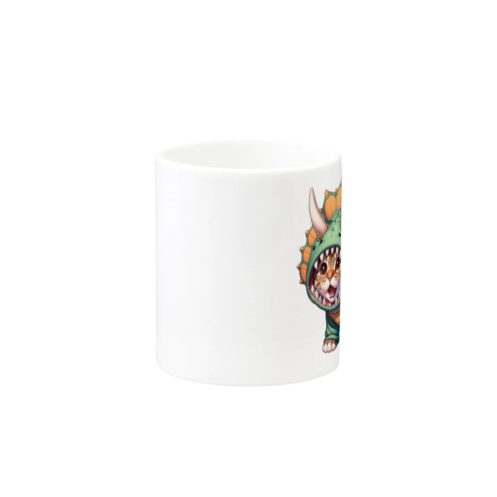 IloveCatのトリケラトプスのフードを被った子猫 Mug :other side of the handle