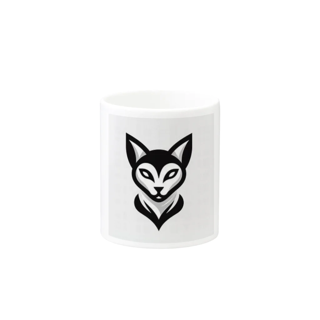 アニマルアーティファクトの猫ロゴ Mug :other side of the handle