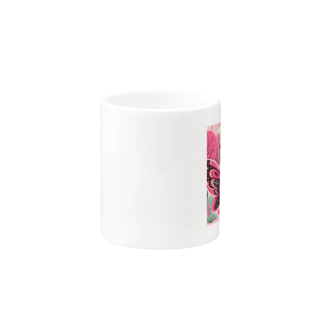 ゴマゴマ5050のピンク色の妖精が、そのかわいらしい大きな目であなたを見つめています Mug :other side of the handle