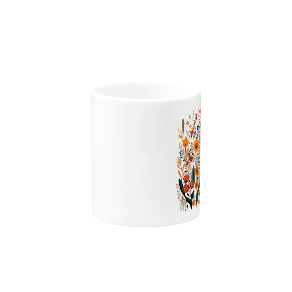 Grazing Wombatのヴィンテージなボヘミアンスタイルの花柄　Vintage Bohemian-style floral pattern Mug :other side of the handle