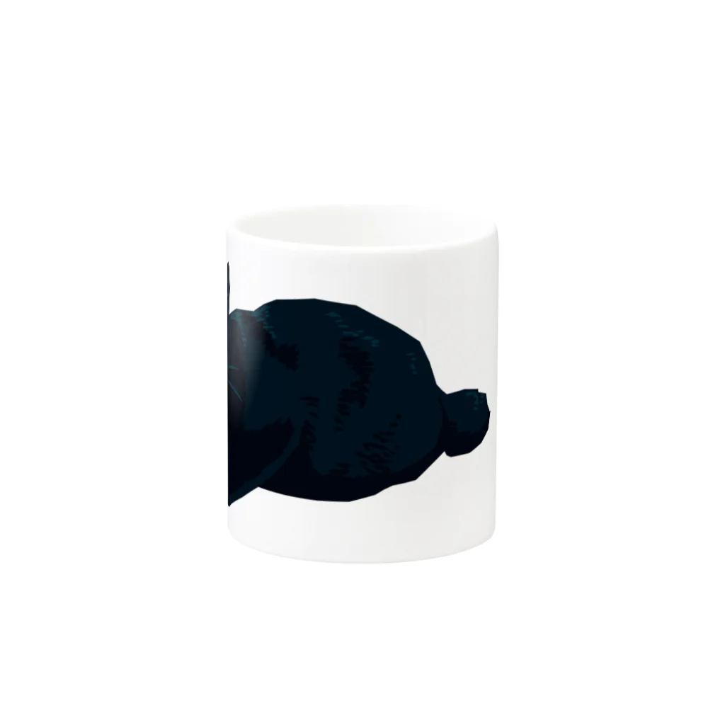 喫茶こぐまやのドヤ顔黒猫 Mug :other side of the handle