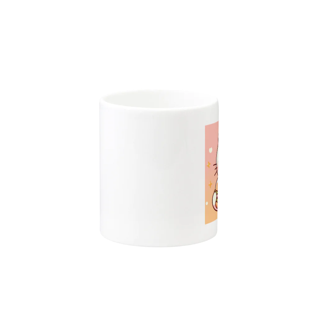 makoto401のハンバーガー好きな猫ちゃん Mug :other side of the handle