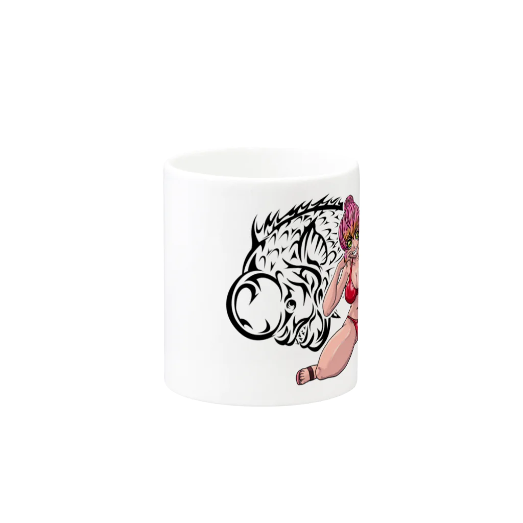 Carnelのコブダイ娘 Mug :other side of the handle