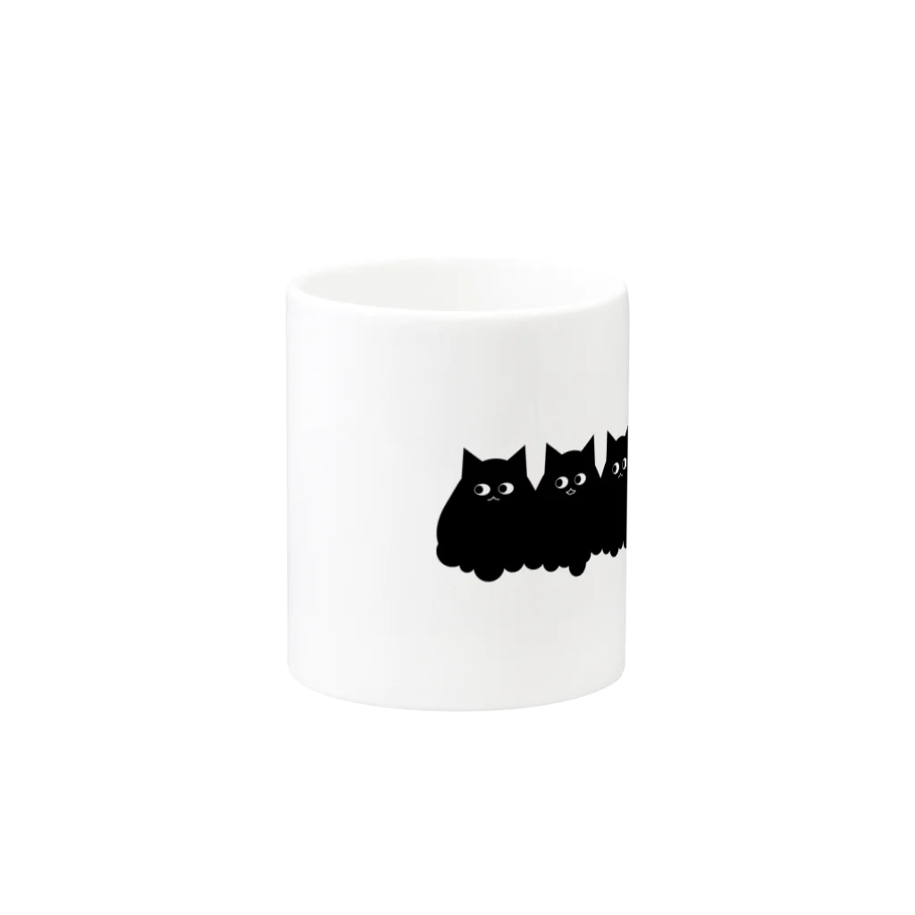 SUGAR CAT WORKS SHOPのくろねこぞろぞろ Mug :other side of the handle