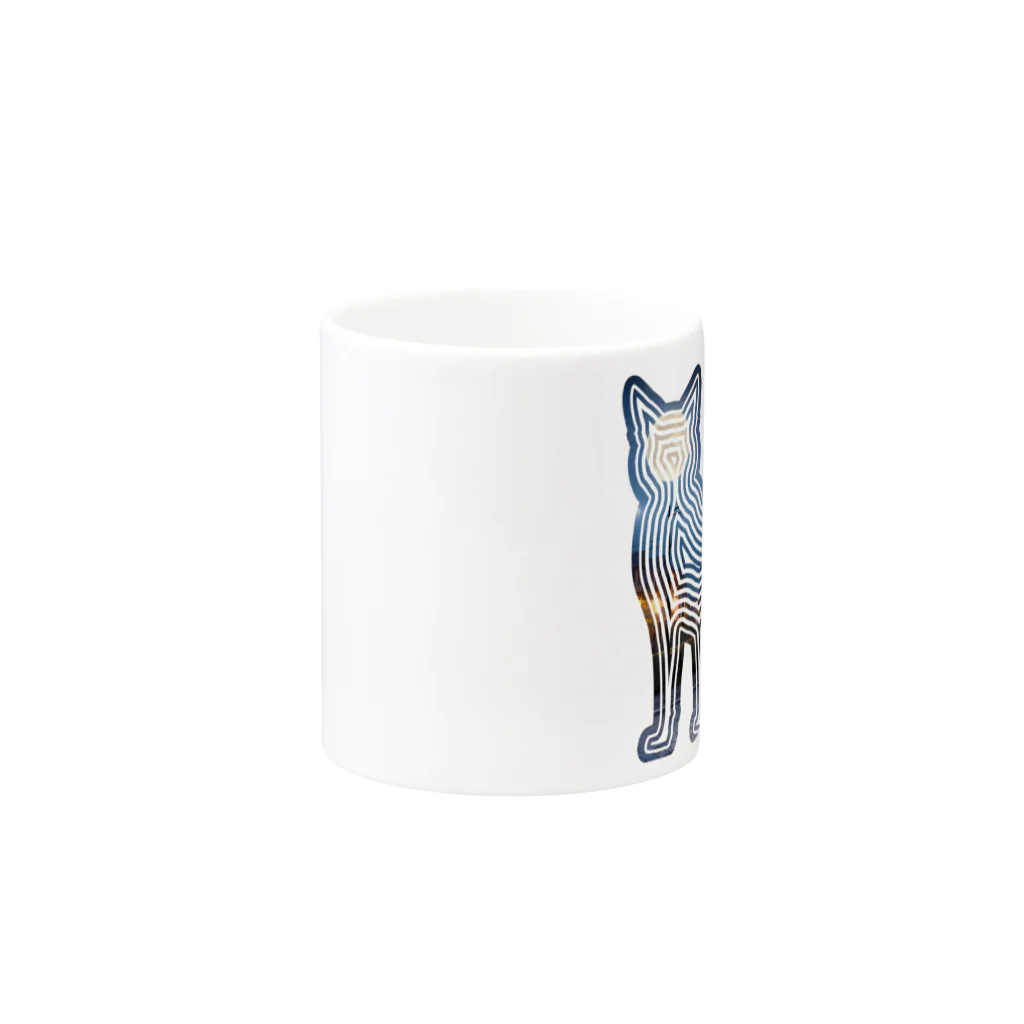 猫との風景の風景_夜景と猫002 Mug :other side of the handle