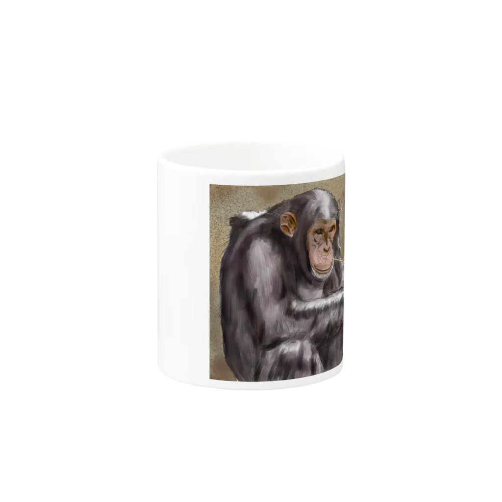 猿とかのたそがれチンパンジー Mug :other side of the handle