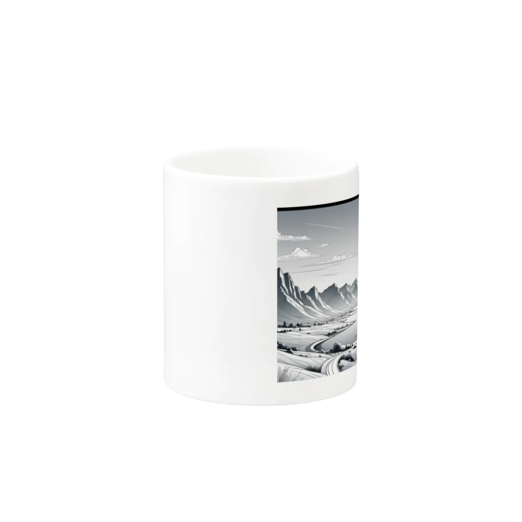 aICreationのモノクロの雪景色 Mug :other side of the handle