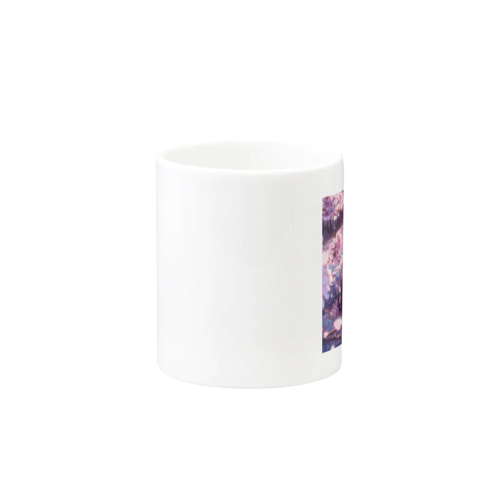 AQUAMETAVERSEの桜の花の木の下で昼寝をする家族　なでしこ1478 Mug :other side of the handle