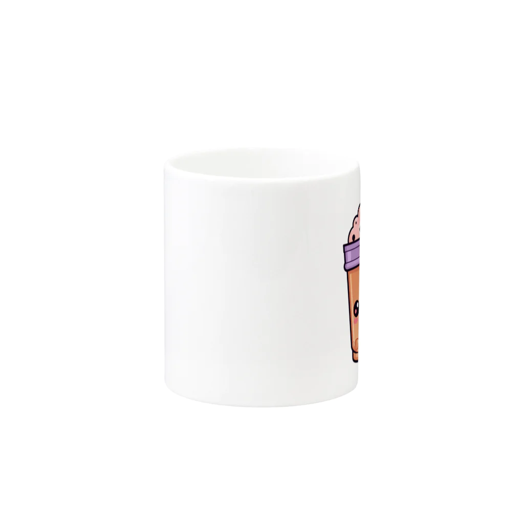 Vasetti_pressの可愛い紫タピオカミルクティー マグカップの取っ手の反対面