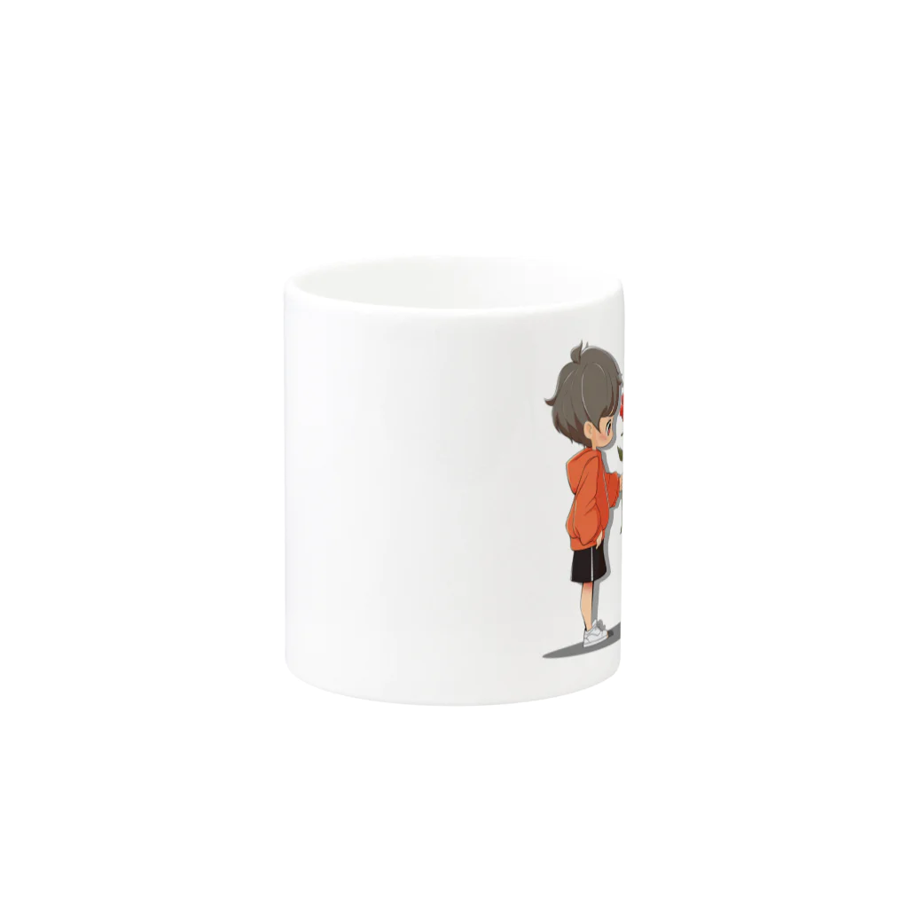 やさしい時間の紅い花 Mug :other side of the handle