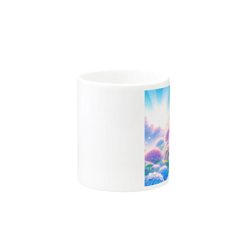 huwari-hanaakariの朝日に輝く紫陽花 Mug :other side of the handle