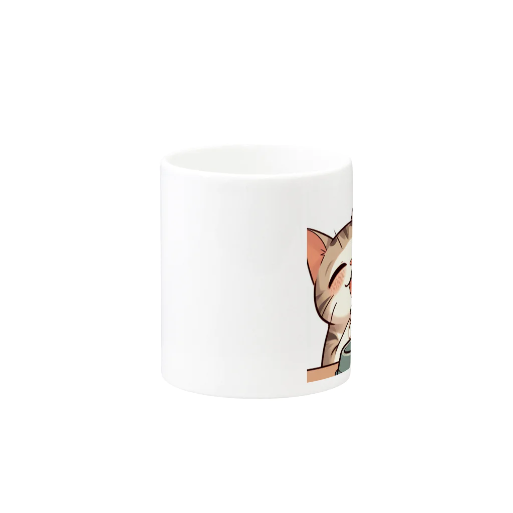 ニャンHouseのサンキュー猫 Mug :other side of the handle