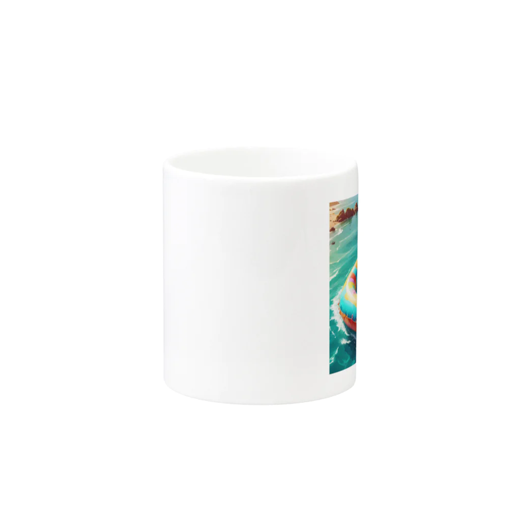 noiSutoaのカラフルなうきわ Mug :other side of the handle