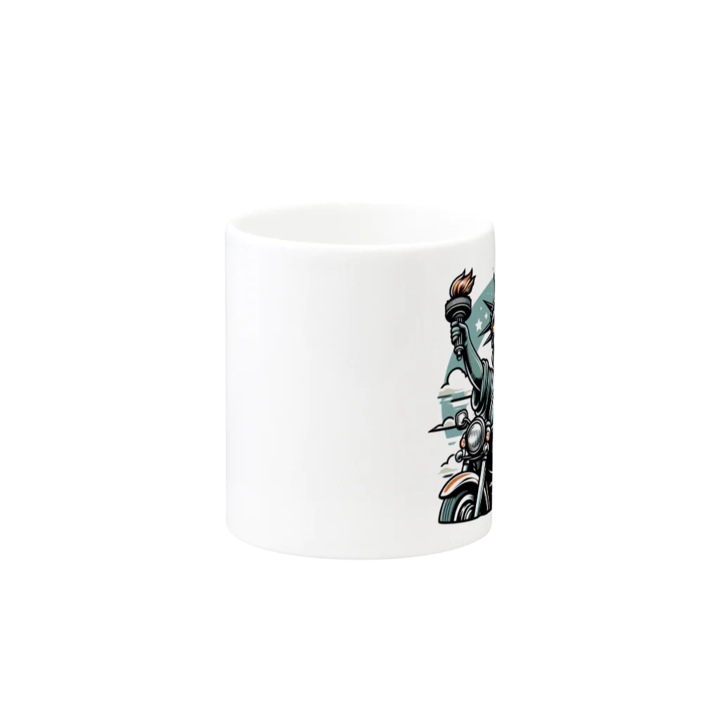 shime_savaのトーチを持ったおばちゃんライダー Mug :other side of the handle