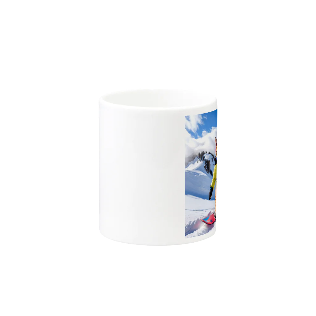 ikasumikoboのスノボ猫 Mug :other side of the handle