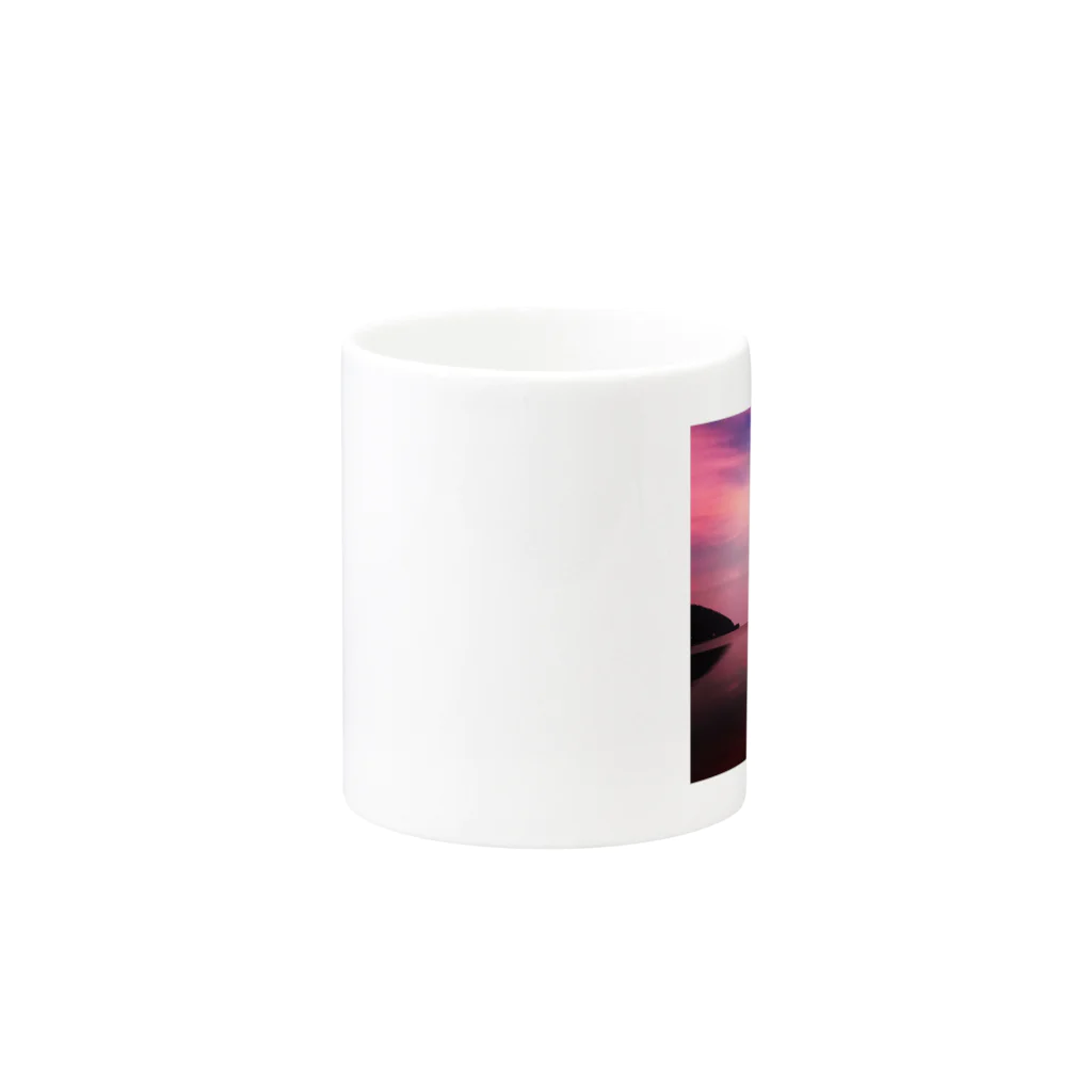 North Wave オリジナルグッズの夕焼けの大浦湾 Mug :other side of the handle
